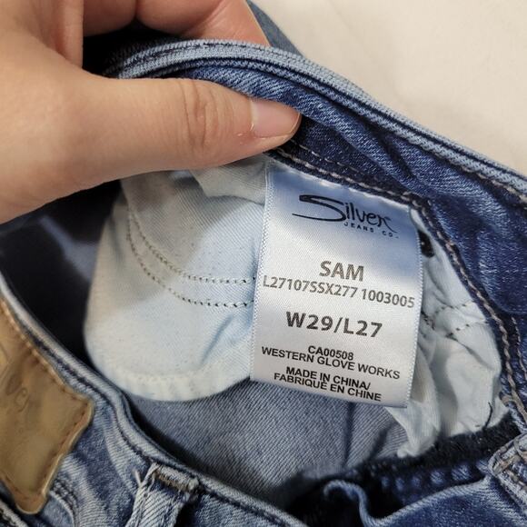 Silver Sam boyfriend crop ankle jeans ripped distressed - Picture 5 of 10